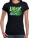 Bellatio Decorations Shoppartners Bv St. Patricks day t-shirt zwart voor dames - Luck of the Irish - Ierse feest kleding / outfit / kostuum M