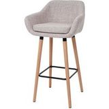 Générique Malmö Set van 2 barkrukken Malmö T381, barkruk counterkruk ~ textiel, crèmegrijs
