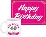 Bellatio Decorations Koffiemok 40 Jaar Vrouw - Donkerroze Keramiek - 300ml