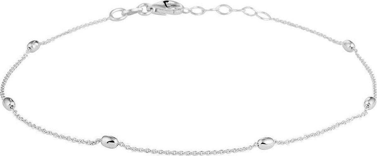 GLAMS Enkelbandje Bolletjes 1,0 mm 24 + 2 cm - Zilver