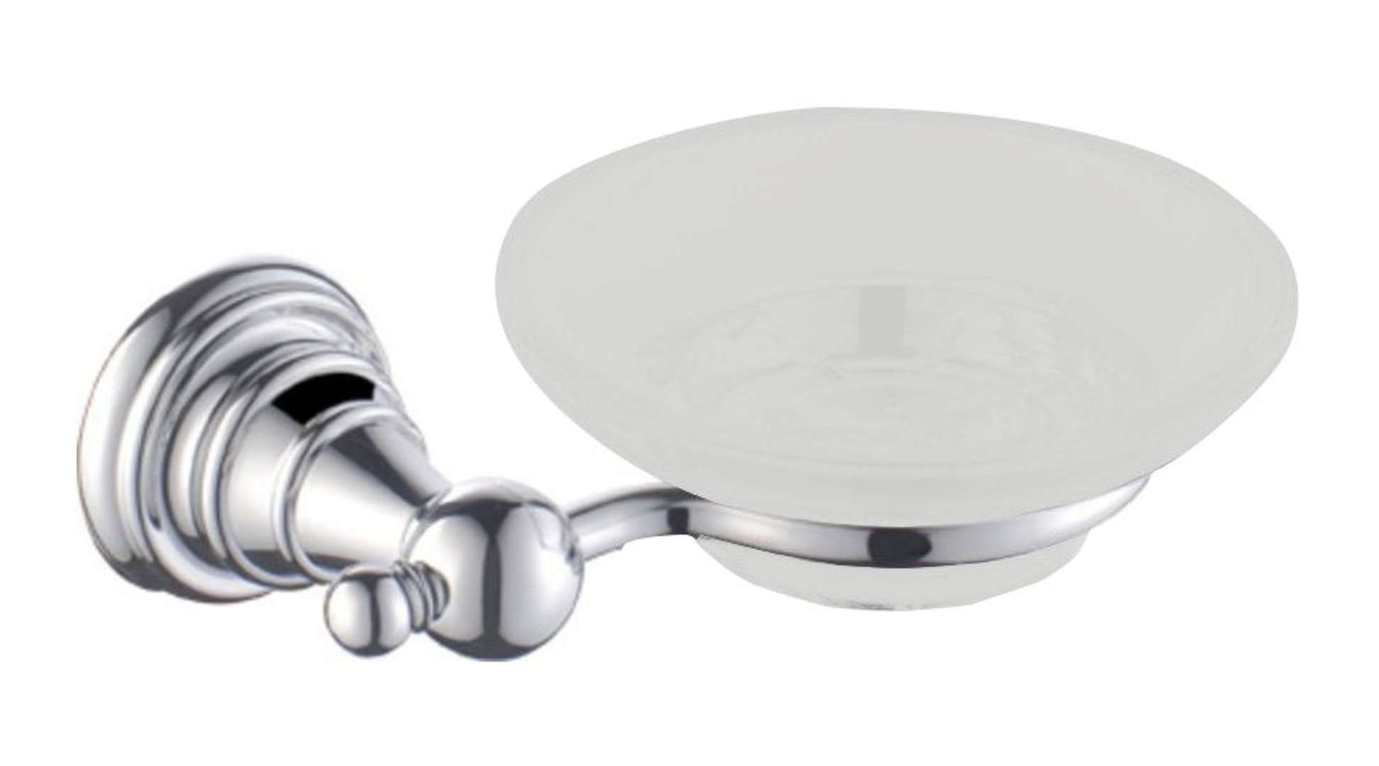 Sapho Diamond - Zeepbakje met houder - Glas/Chroom - 1317-02