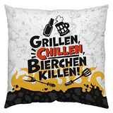 GRUSS & CO Baumwoll-Kissen Motiv Grillen
