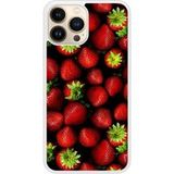Apple Siliconen hoesje compatibel met iPhone 13 Pro Max Aardbeien