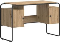vidaXL Bureau met opslag Artisanaal eiken 120 x 50,5 x 75,5 cm