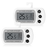 Cozary Digitale thermometer voor koelkast, keuken, magnetisch, met haak, omrekening, °C/°F, lcd-display, voor thuis, restaurants