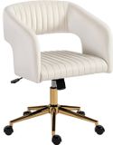 HOMCOM Bureaustoel Polyester, Staal 62L x 61B x 76-84H cm Crèmewit
