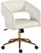 HOMCOM Bureaustoel Polyester, Staal 62L x 61B x 76-84H cm Crèmewit