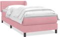 vidaXL Boxspring met matras fluweel roze 80x220 cm