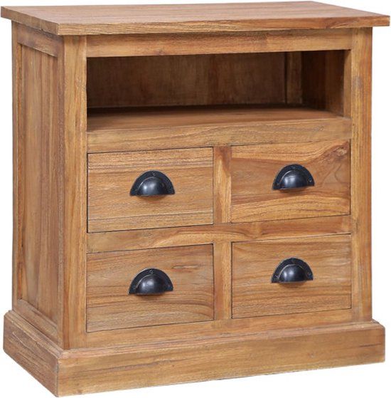 vidaXL Bijzetkast 60x30x60 cm massief teakhout