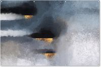 GreatGardenPosters Tuinposter Wolken Abstract Goud - 180x120 cm - PVC/Kunststof - Buiten