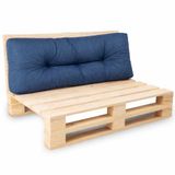 Bananair - Palletkussen - Tuinkussen voor Palletbank - Rugkussen - 120x40x15 cm - Blauw