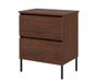 3xE living Meuble de salle de bain sur pied sous lavabo 60 cm, 2 tiroirs, fermeture douce, chêne noueux + plateau chêne noueux/pieds noir, 60 x 46 x 73,6 cm