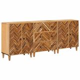 vidaXL Opbergkasten 3 st 60 x 33,5 x 75 cm Massief Mango Hout Bruin
