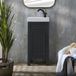 Hudson Reed Aston Meuble lave-mains avec lavabo – 40 cm – Gris noir - Poignée barre classique noire