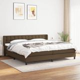 vidaXL Boxspring met matras, stof, donkerbruin, 200x200 cm