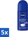 Nivea Protect & Care Deodorant Roll-On - 50 ml - 5 stuks