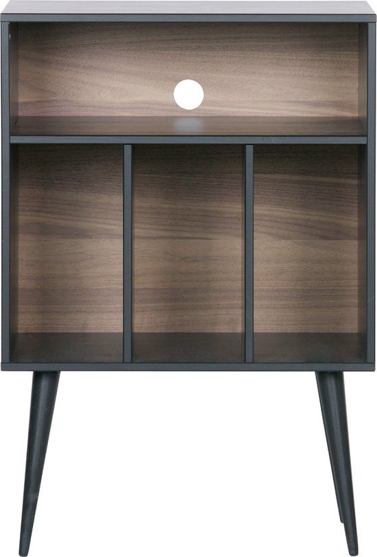 WOOOD James Kastje - Grenen - Zwart/Noten - 83x60x44 cm - Industrieel