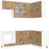 vidaXL Keukenblok KALMAR 8 stuks Artisanaal eiken Bewerkt hout
