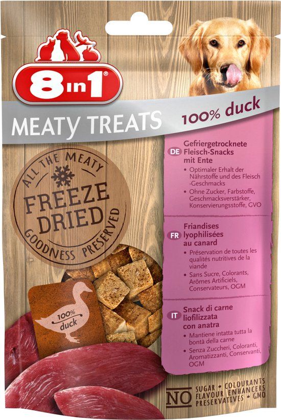 8in1 Freeze Dried Eend - Hondensnacks - 50 g
