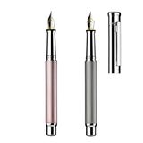Otto Hutt design 04 vulpen set 680-11461 – 2-delige vulset met hoogwaardige coating in de kleur grafiet grijs en Pearl Pink – pendikte B