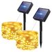Guirlande lumineuse solaire - 2 pièces - 5 + 2 m - 50 ampoules LED - Lumière chaude - IP65 pour extérieur