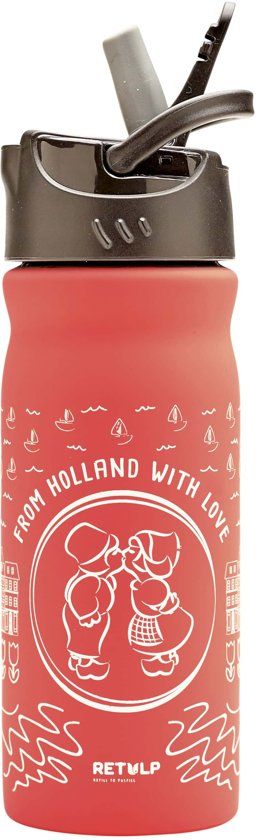Retulp FT 221565 Dutchies RVS Drinkfles - Pink - 400 ml