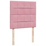 vidaXL Boxspringbed met matras, fluweel, roze, 80x200 cm