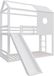 Valora Luxe lit mezzanine pour enfants – 90x200 cm – Lit superposé avec toit, toboggan et échelle d'angle