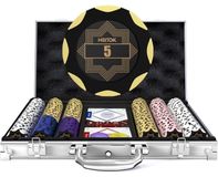 Pokerset pokerchips - 300 pièces - Composite d'argile - Avec étui - 14 g
