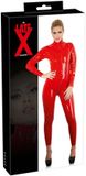 LateX – Catsuit érotique de bondage avec fermeture éclair au niveau des seins et de l'entrejambe, tension assurée, taille M – Rouge