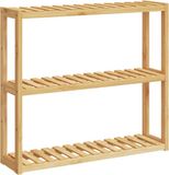 vidaXL Badkamerrek - 3-laags - wandmontage - 60x15x54 cm - bamboe