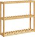 vidaXL Badkamerrek - 3-laags - wandmontage - 60x15x54 cm - bamboe