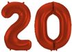 Folat Verjaardag Leeftijd folieballon - 20 jaar - rood - 86 cm - cijferballon groot