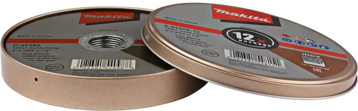 Doorslijpschijf 125x22,23x1,0mm RVS - 12 stuks