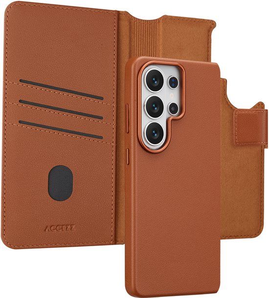 Accezz Leather Bookcase 2-in-1 met MagSafe voor de Samsung Galaxy S26 Ultra - Sienna Brown