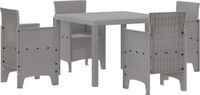vidaXL Bartafel Set Lichtgrijs Polyrattan 100 cm