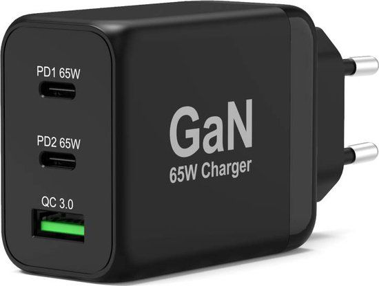 PORT Designs GaN - Oplader Tablet/Telefoon/Smartphone - USB-C & USB-A - Snellader - Adapter - 65W