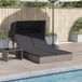 Prolenta Maison Exclusive - Dubbele ligbed met zonnedak en kussens, grijs, van polyrotan