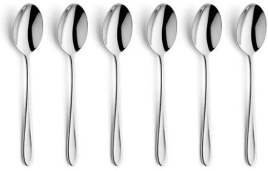 Amefa Monaco - 6-delige theelepel set - zilverkleurig - RVS