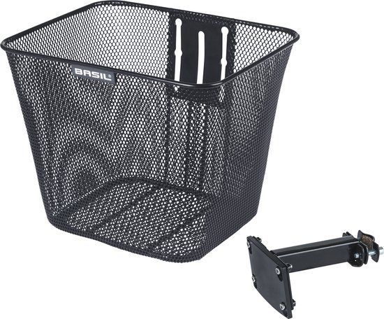 Basil Bilbao Voormand Fiets - Vaste Montage - Zwart