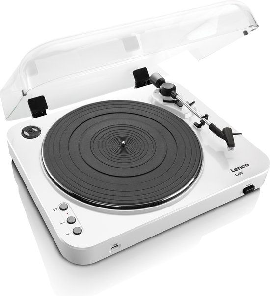 Lenco L-85 White Belt-Drive Turntable with MP3 and USB