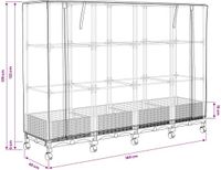 vidaXL Tuinschutting met Kasbedekking en Wielen 4 st Zwart PP