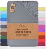 NatureMark Microvezel hoeslaken 140x200cm Middengrijs