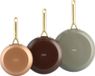 GreenPan Shades Koekenpannenset 3-delig - 20/24/28cm - PFAS-vrije antikleeflaag - Koekenpan inductie - Keramische pan - Ovenbestendig tot 220°C - Zonder deksel - Terra