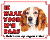Stickerkoning.nl Welsh Springer Spaniel Waakbord - Wit