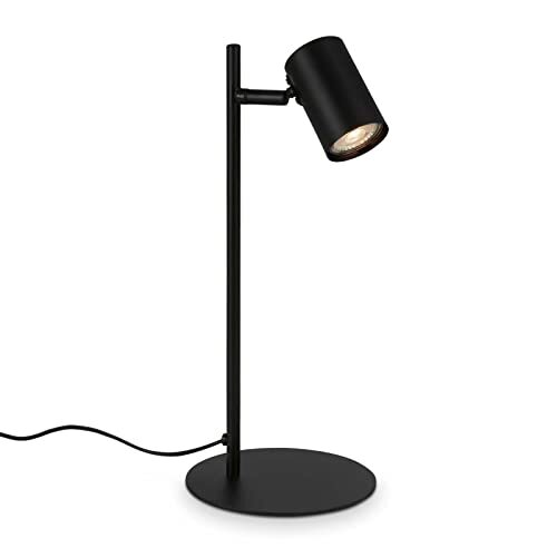 Briloner Lampen - tafellamp verstelbaar, tafellamp draaibaar, bureaulamp, kabelschakelaar, 1x GU10 fitting max. 9 watt, zwart, 38,5 cm