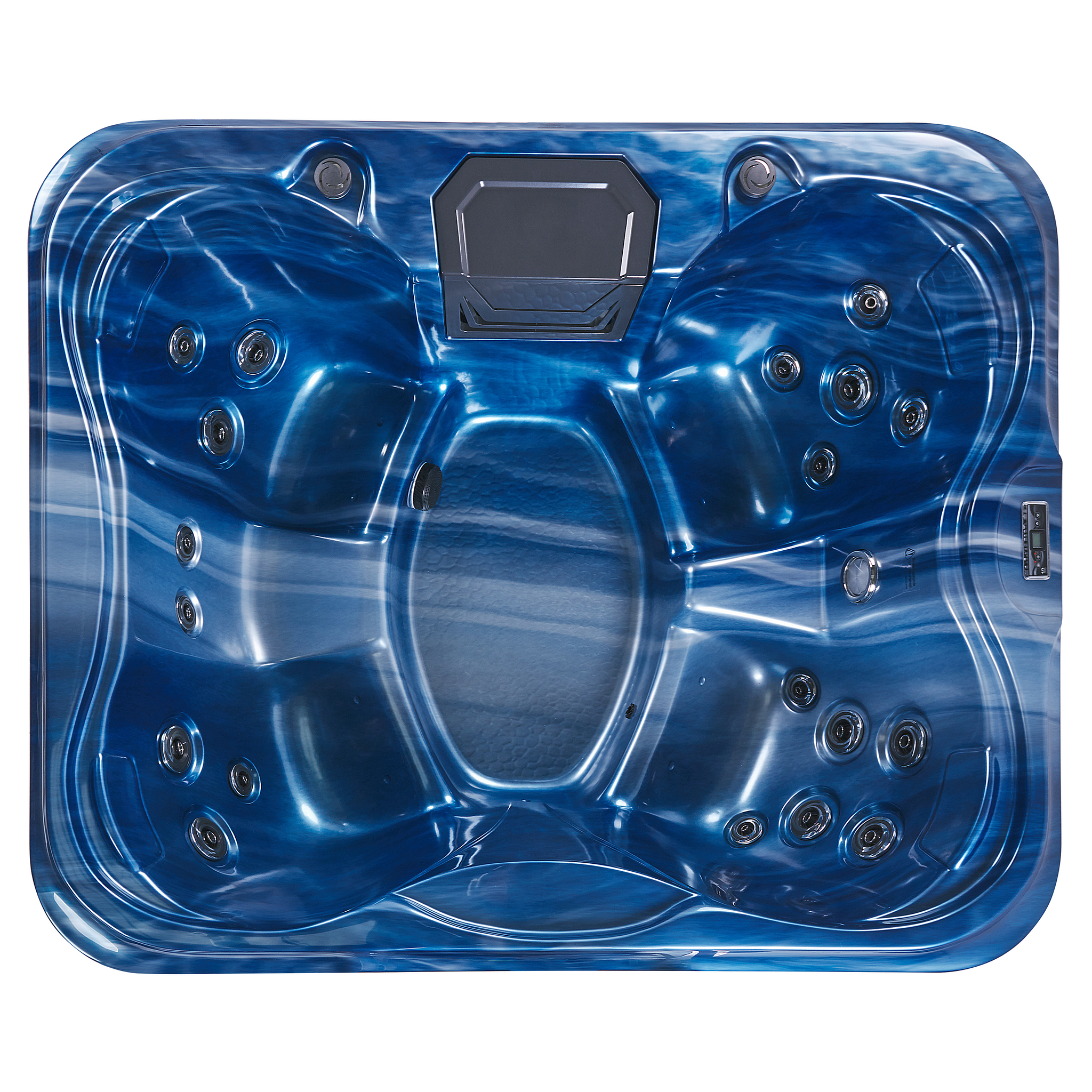 BELIANI Beliani ARCELIA - Whirlpool buitenbad - Blauw  - 215  x 180 cm - Acryl