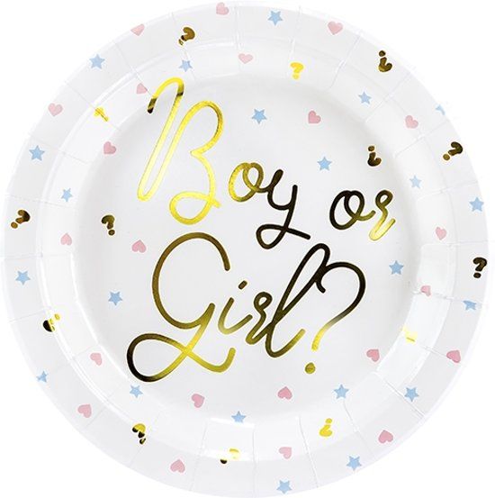 Partydeco Boy or Girl bordjes - 6 stuks