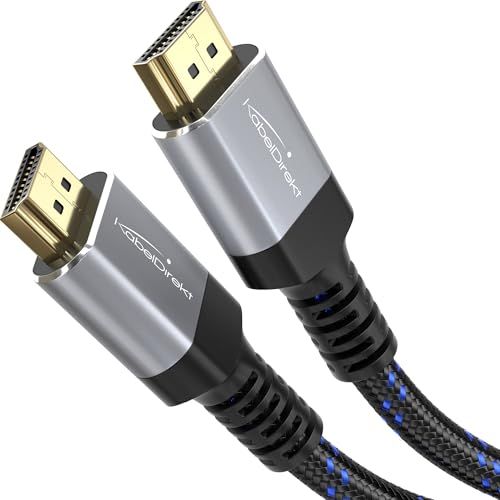 KabelDirekt 8K/4K HDMI-kabel - 1,5m, nylon, metaal