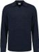 No Excess Pullover Polo With Linen Deep Blue